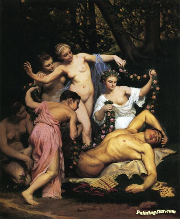 Pan's Summer Artwork by Emile-Jean-Baptiste-Phillipe Bin