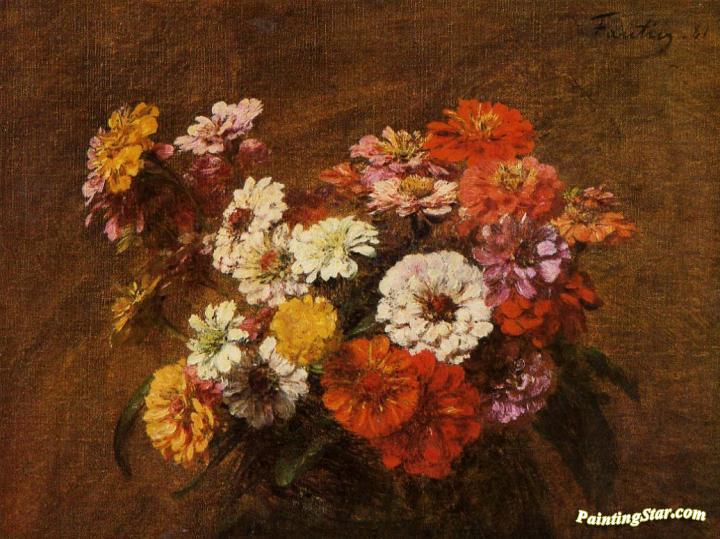 Zinnias in a Vase Artwork by Henri Fantin-Latour