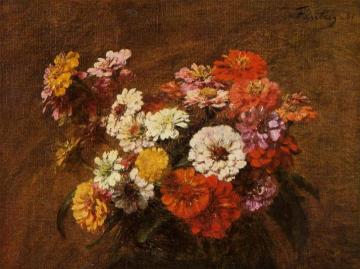 Zinnias in a Vase Artwork by Henri Fantin-Latour