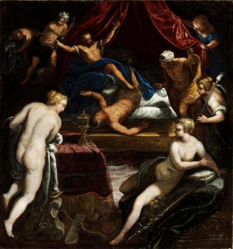Hercules Expelling The Faun From Omphale's Bed Artwork by Tintoretto Jacopo