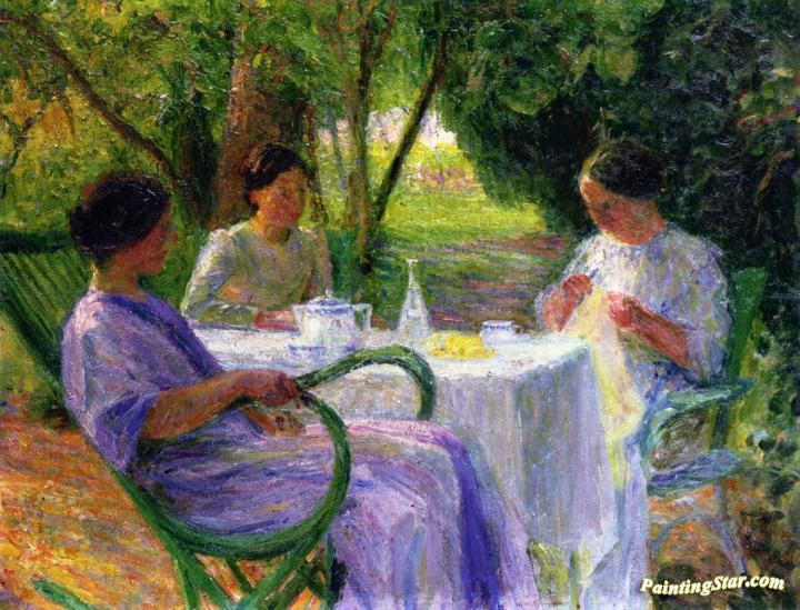 Young Women in the Garden at Marquayrol Artwork by Henri Martin