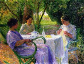 Young Women in the Garden at Marquayrol Artwork by Henri Martin