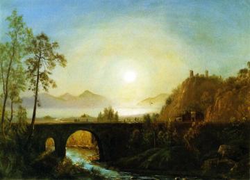 Landscape with Figures and Boat Artwork by Albert Bierstadt