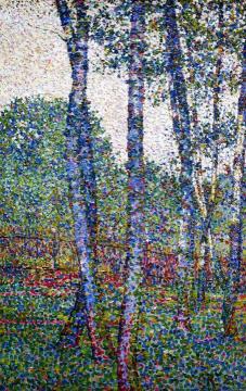 Birches by the Garden Fence Artwork by Christian Rohlfs