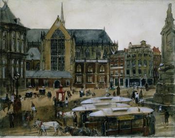 The Dam in Amsterdam Artwork by George Heidrik Breitner