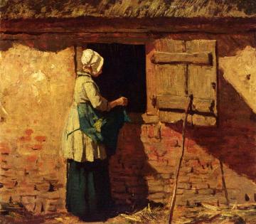 Peasant Woman at a Barn Artwork by Anton Mauve