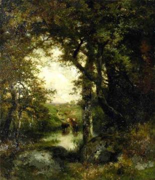 Pool in the Forest, Long Island Artwork by Thomas Moran