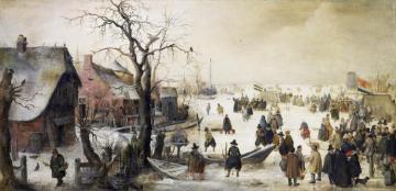 Winter Landscape With A Frozen Watercourse Artwork by Hendrick Avercamp