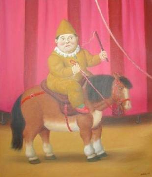 Clown on a Horse Artwork by Fernando Botero