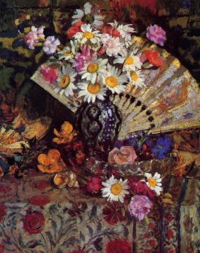 Still Life with Fan Artwork by Georges Lemmen
