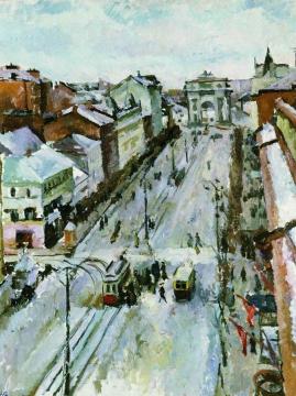 Moscow. Tverskaya Street Artwork by Alexander Osmerkin