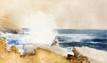 Watching the Surf Artwork by Winslow Homer