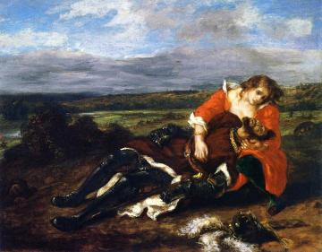 The Death of Lara Artwork by Eugène Delacroix