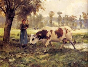 Cows At Pasture Artwork by Julien Dupre