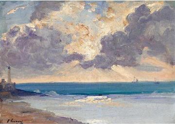 Evening At The Bar, Entrance To The Harbor Artwork by Sir John Lavery