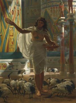 Feeding The Scared Ibis In The Halls Of Karnac Artwork by Sir Edward John Poynter