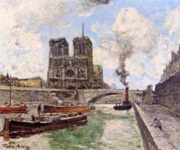 Paris, the Seine, Quai Notre Dame Artwork by Frank Myers Boggs