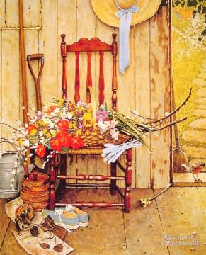 Spring Flowers Artwork by Norman Rockwell