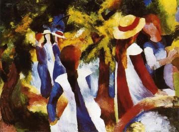 Girls under Trees Artwork by August Macke