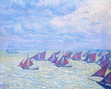 Fishing Flotilla from Arnemuiden (Zeelande) Artwork by Theo van Rysselberghe