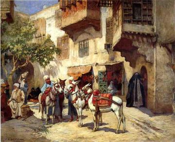 Marketplace In North Africa Artwork by Frederick Arthur Bridgman