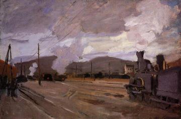 The Railroad Station at Argenteuil Artwork by Claude Oscar Monet