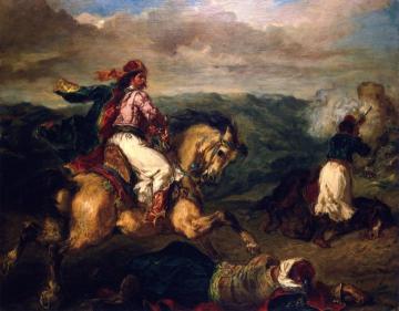 Scene from the War between the Turks and Greeks Artwork by Eugène Delacroix