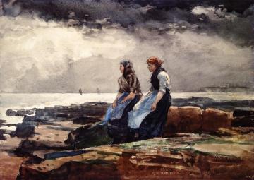 Looking Out To Sea Artwork by Winslow Homer