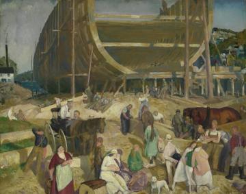 Shipyard Society Artwork by George Wesley Bellows