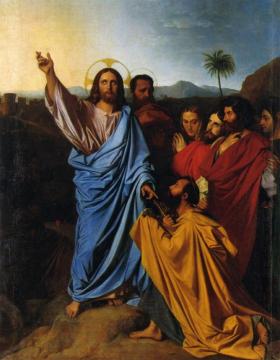 Christ Giving Peter the Keys of Paradise Artwork by Jean Auguste Dominique Ingres
