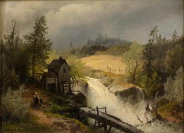 Watermill on the mountain stream Artwork by Herman Herzog
