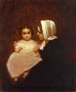 Mother and Child Artwork by Eastman Johnson