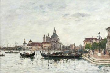 Venice, Santa Maria della Salute and the Dogana seen from across the Canal Artwork by Eugène-Louis Boudin