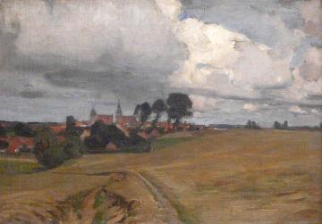 Landscape with Village (Landschaft mit Dorf) Artwork by Eugen Felix Prosper Bracht