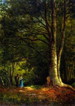 Barbizon Landscape: Woodland Path Artwork by Christopher Pearse Cranch