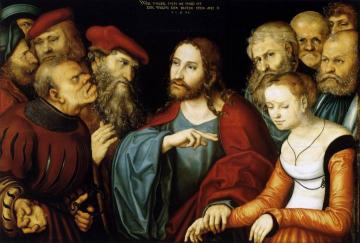 Christ And The Adulteress Artwork by Lucas Cranach the Elder