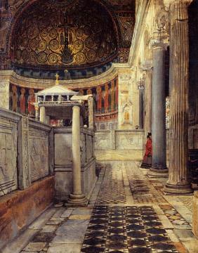 Interior of the Church of San Clemente, Rome Artwork by Sir Lawrence Alma Tadema