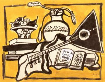 Still LIfe with Vase Artwork by Fernand Léger
