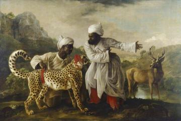 Cheetah And Stag With Two Indians Artwork by George Stubbs