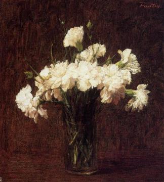 White Carnations Artwork by Henri Fantin-Latour