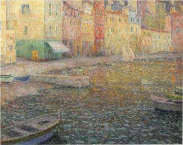The Quay in Twilight Artwork by Henri Le Sidaner