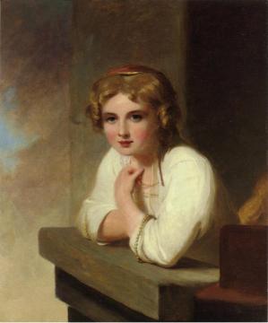 Peasant Girl (after Rembrandt's "young Girl Leaning On A Wiindowsill") Artwork by Thomas Sully