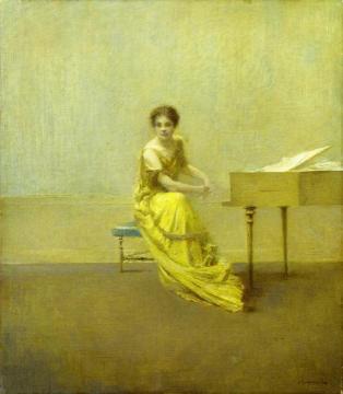 The Music Lesson Artwork by Thomas Wilmer Dewing
