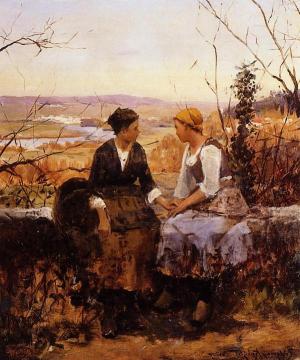The Two Friends Artwork by Daniel Ridgway Knight