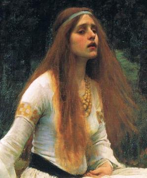 The Lady of Shalott (detail-top) Artwork by John William Waterhouse
