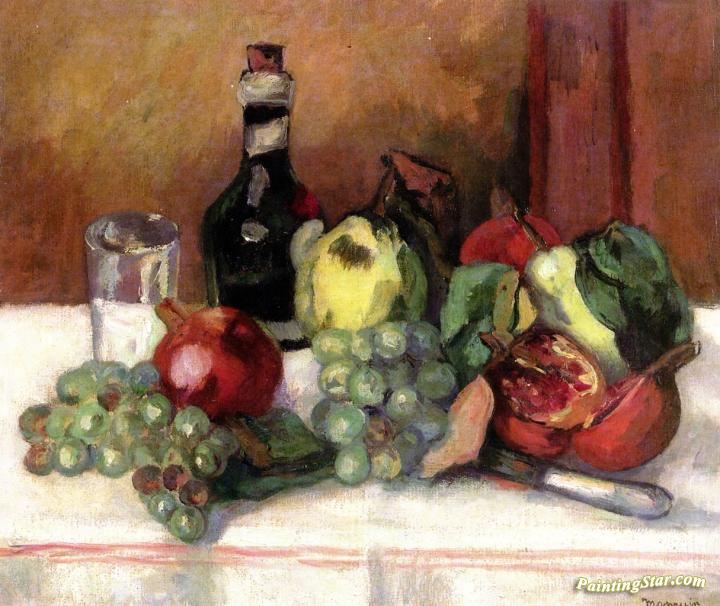 Still Life, Quinces, Pomegranates And Raisins Artwork by Henri Manguin