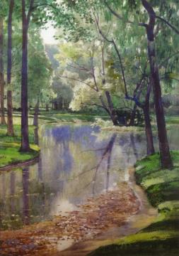 The Duck Pond on Heathcote Road Artwork by Anna Mary Richards Brewster