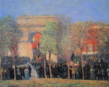 Italo-american Celebration, Washington Square Artwork by William James Glackens