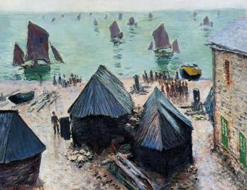 The Departure Of The Boats, Etretat Artwork by Claude Oscar Monet