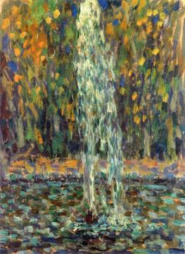 Fountain in the Woods Artwork by Henri Le Sidaner